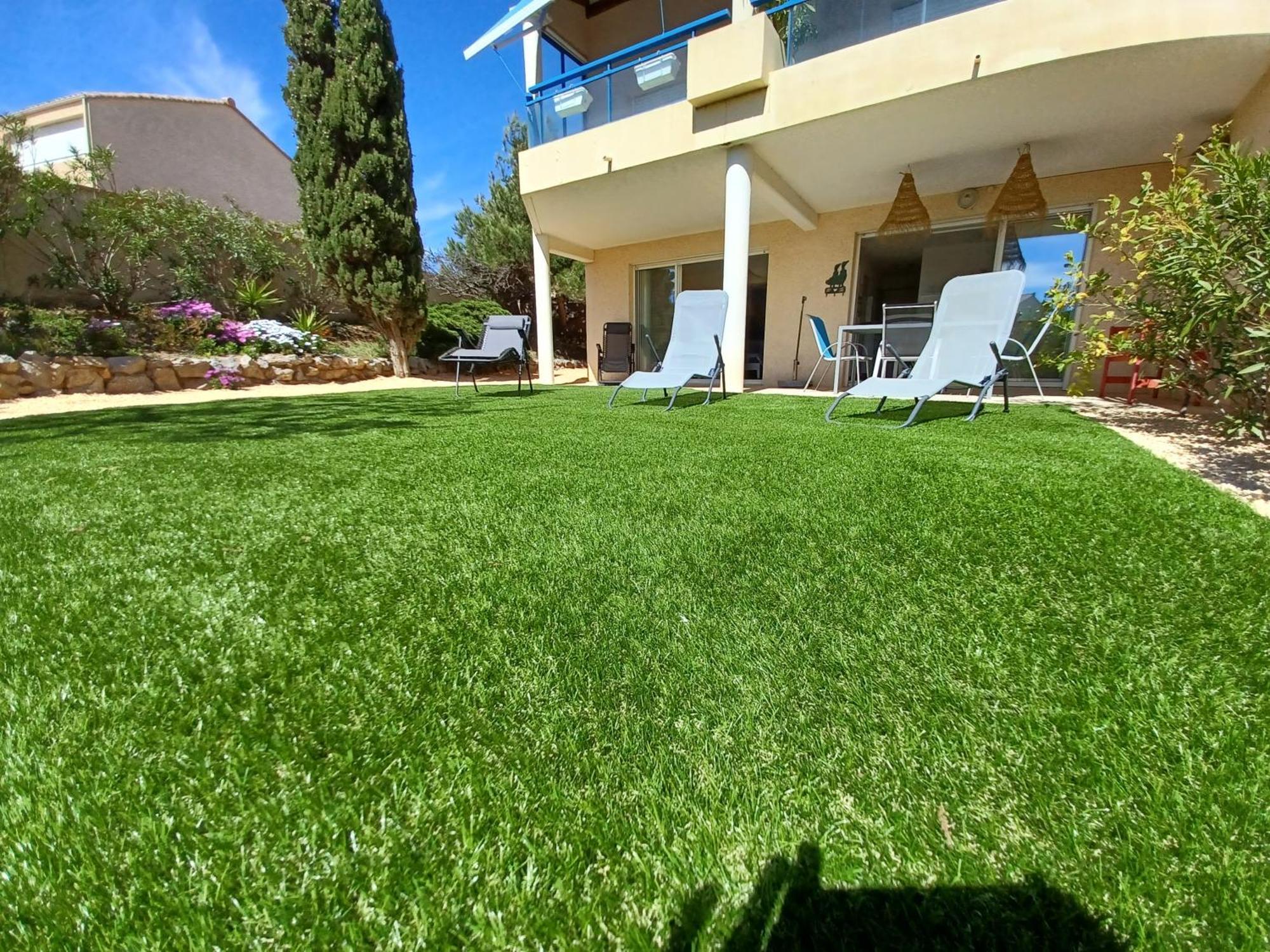 Plain-Pied Jardin 6 Personnes Clim Vue Mer Parking Wifi Terrasse Piscine Dans La Residence Saint-Pierre-la-Mer  Zewnętrze zdjęcie