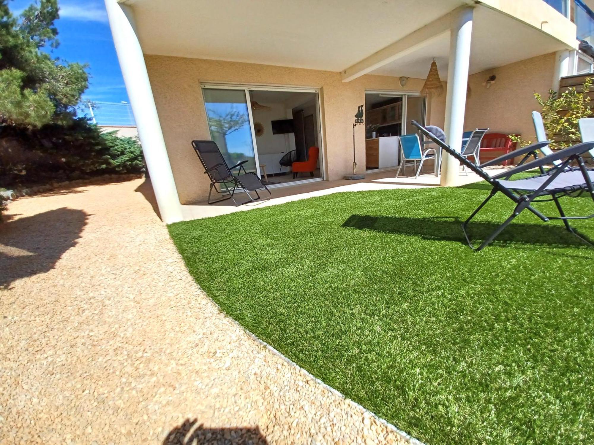 Plain-Pied Jardin 6 Personnes Clim Vue Mer Parking Wifi Terrasse Piscine Dans La Residence Saint-Pierre-la-Mer  Zewnętrze zdjęcie