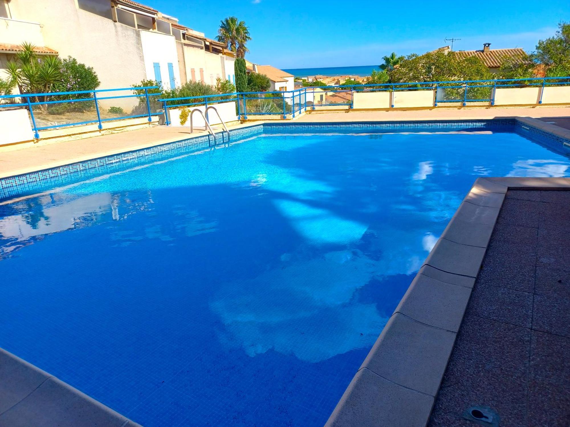 Plain-Pied Jardin 6 Personnes Clim Vue Mer Parking Wifi Terrasse Piscine Dans La Residence Saint-Pierre-la-Mer  Zewnętrze zdjęcie